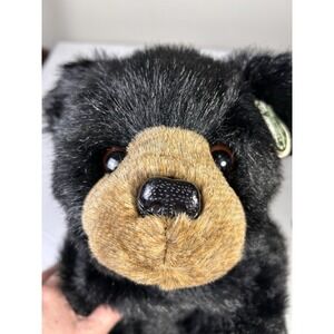 New The Bearington Collection Black Bear Cub Weighted Sits Plush Stuffed Animal